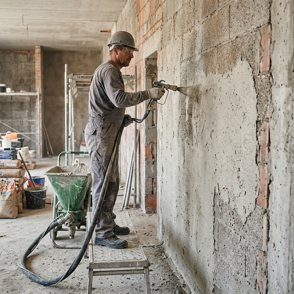 механизированное нанесение штукатурки