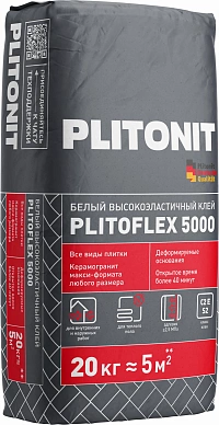 PLITONIT PLITOFLEX 5000 Белый высокоэластичный клей  для плитки