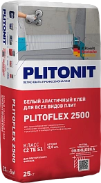 PLITONIT PLITOFLEX 2500 Белый эластичный клей для укладки
