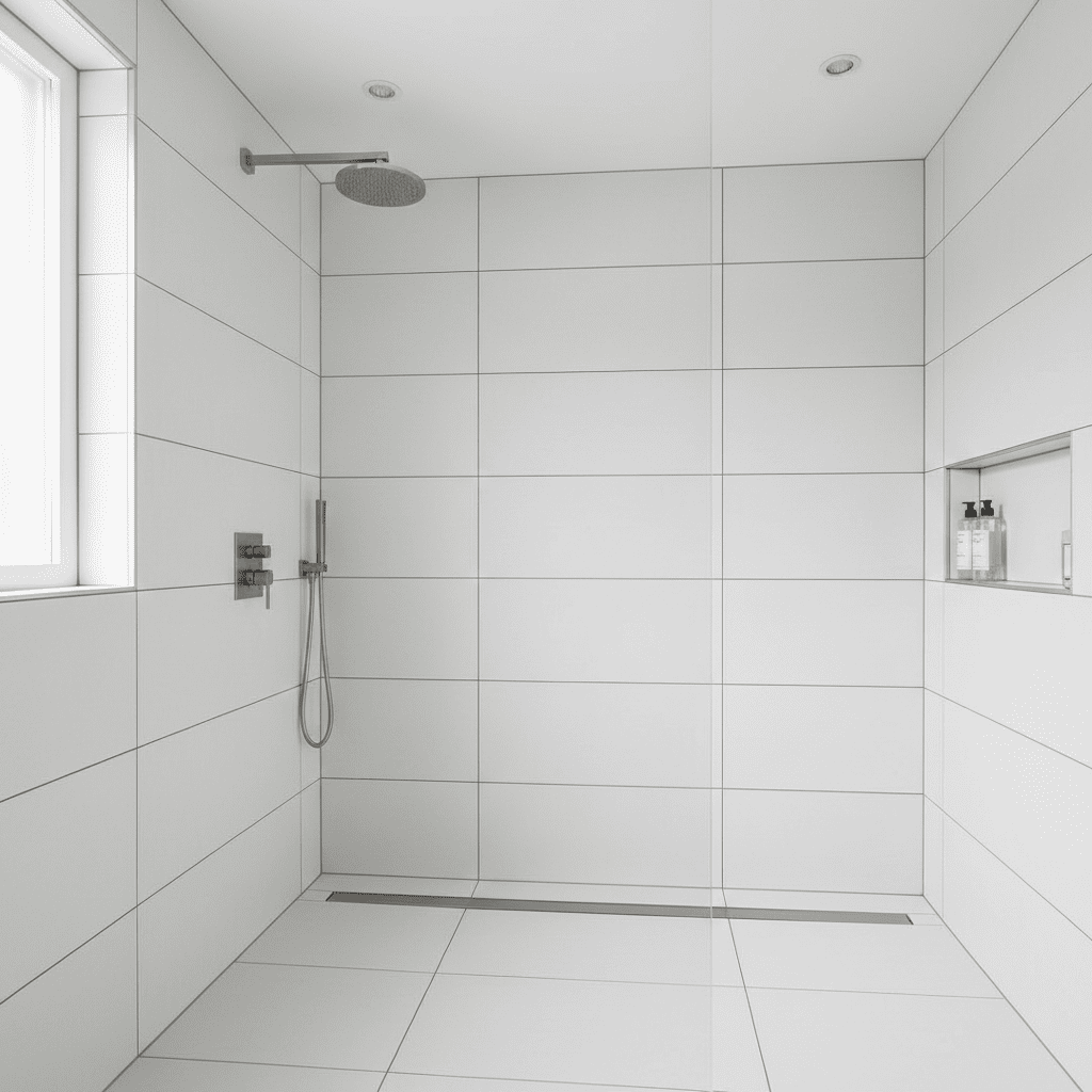 белая плитка с графитовой затиркой. белая плитка с графитовой затиркой