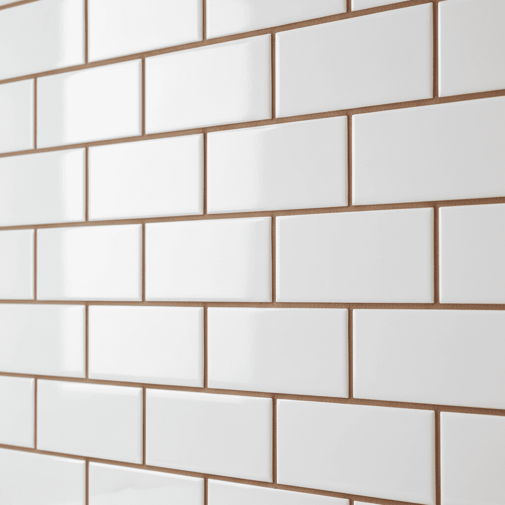 белая плитка с коричневой затиркой фото белая плитка с коричневой затиркой фото